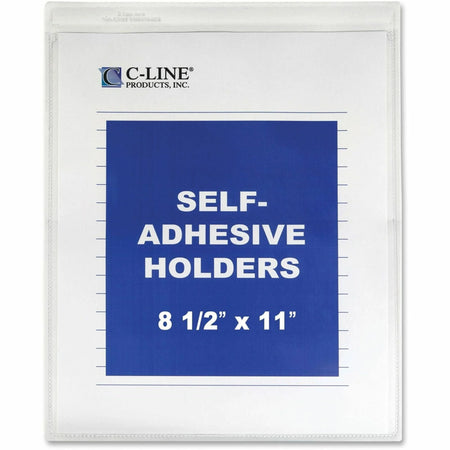 C-Line Vinyl File Pocket: Clear Self-Adhesive 9’’ x 12’’ - 50/Box - Sheet Protectors