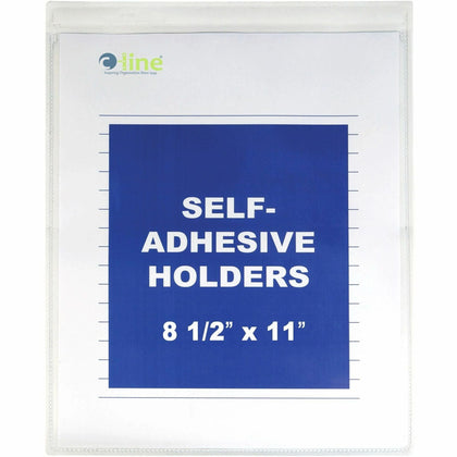 C-Line Vinyl File Pockets: Clear Self-Adhesive 8 1/2’’ x 11’’ - 50/Box - Sheet Protectors