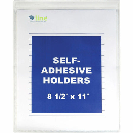 C-Line Vinyl File Pockets: Clear Self-Adhesive 8 1/2’’ x 11’’ - 50/Box - Sheet Protectors