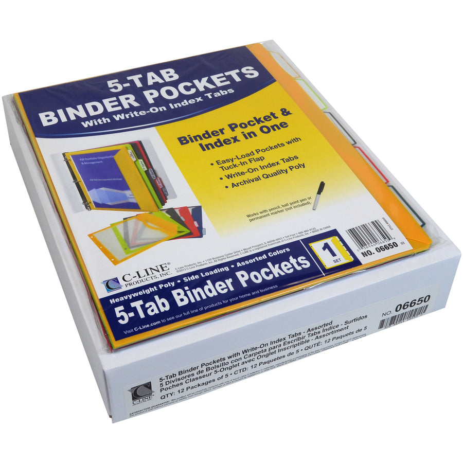 C-Line Write-on Tab Poly Binder Pockets - Alternate-Image4