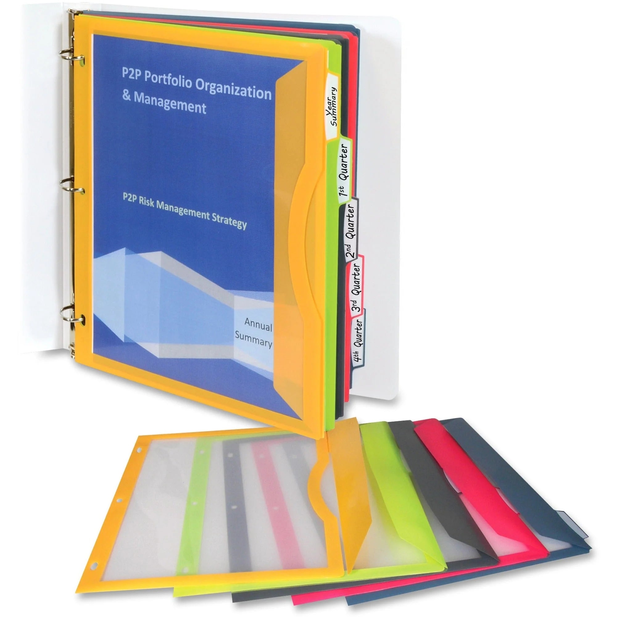 C-Line Write-on Tab Poly Binder Pockets - Organize Sheets in Style