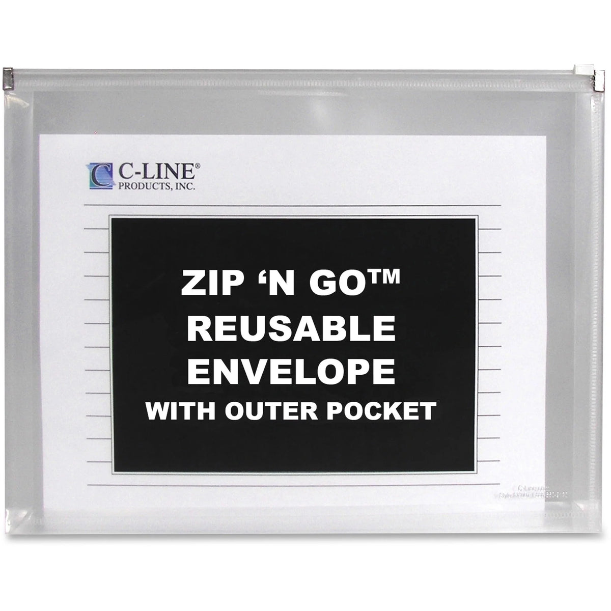C-Line Zip ’N Go Letter Expanding File: Clear Heavyweight - 3/Pack - Organizer/Zip Binders