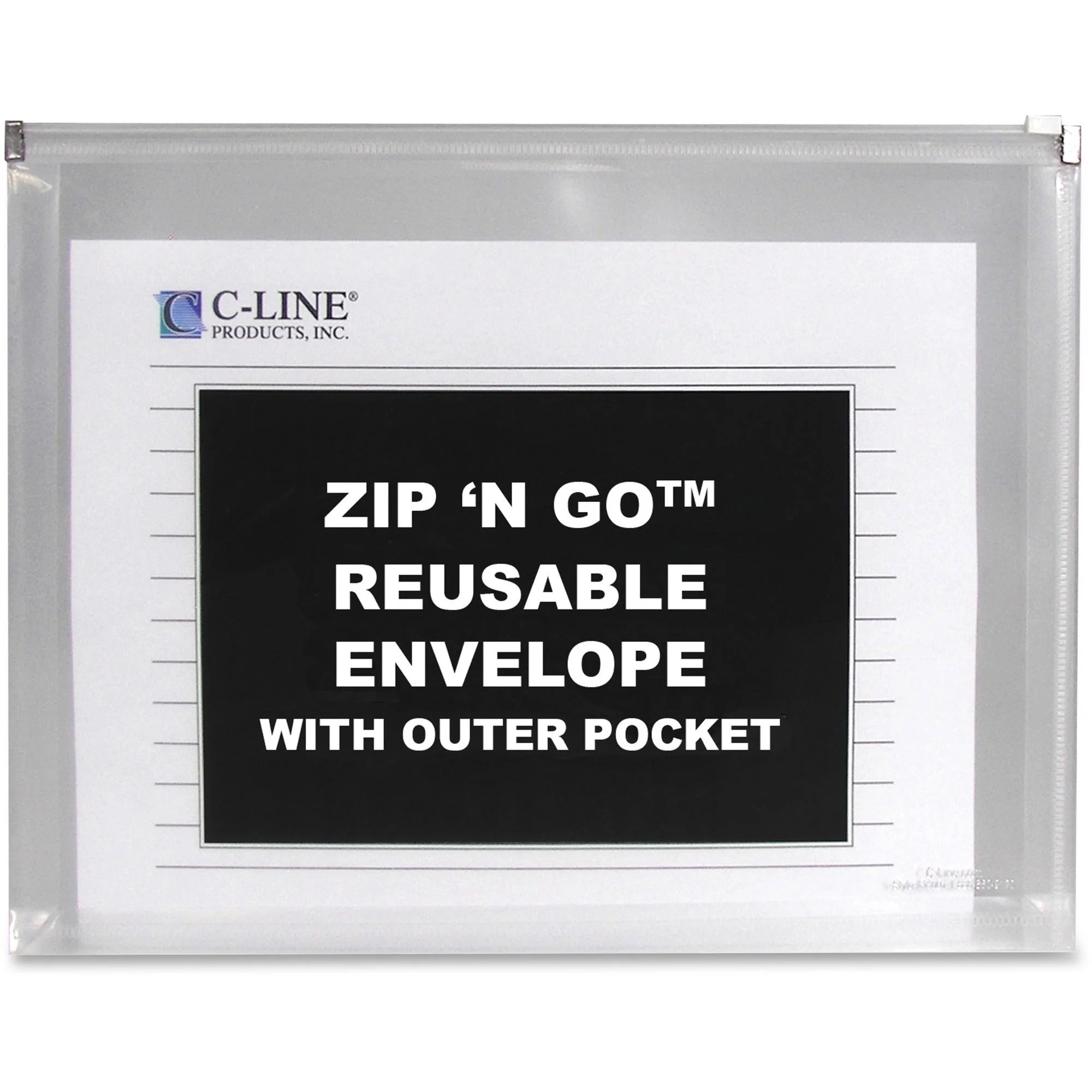 C-Line Zip ’N Go Letter Expanding File: Clear Heavyweight - 3/Pack - Organizer/Zip Binders