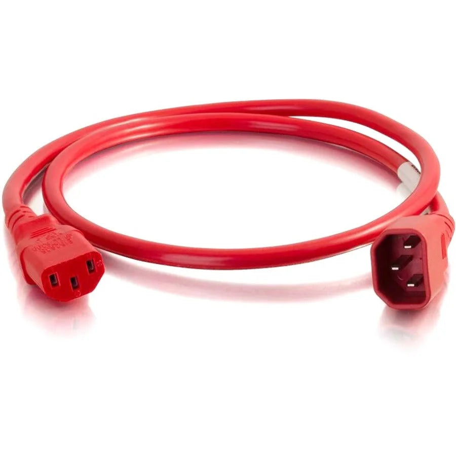 C2G 8ft 18AWG Power Cord - Red for PDU Switch Server - Cords & Surge Protectors