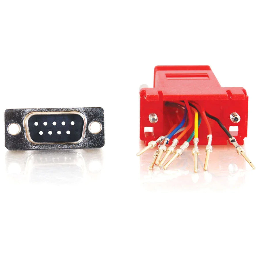 C2G Modular Adapter: RJ-45 to DB-9 RS-232 Serial Male - Red - Computer / Laptop Accessories