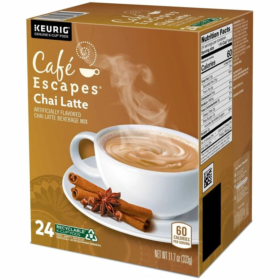 Caf√© Escapes Chai Latte K-Cup Pods - 24 Count Black Tea