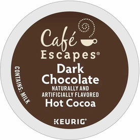 Café Escapes K-Cup Pod Dark Chocolate Hot Cocoa Keurig Single-Serve Pods 24 Count / Pack Kosher (GMT6802)