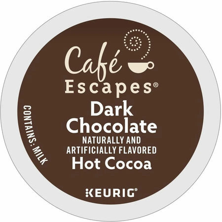 Café Escapes K-Cup Pod Dark Chocolate Hot Cocoa Keurig Single-Serve Pods 24 Count / Pack Kosher (GMT6802)