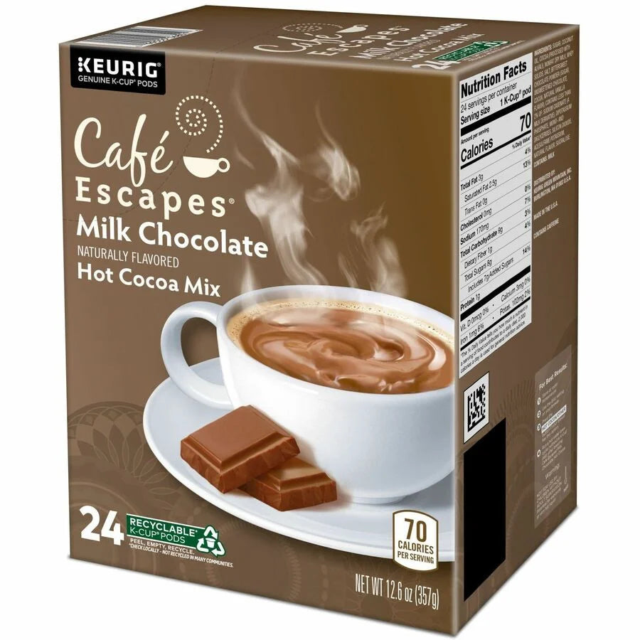 Caf√© Escapes® Milk Chocolate Hot Cocoa K-Cup Pods - 24 Count - Chocolate/Cocoa