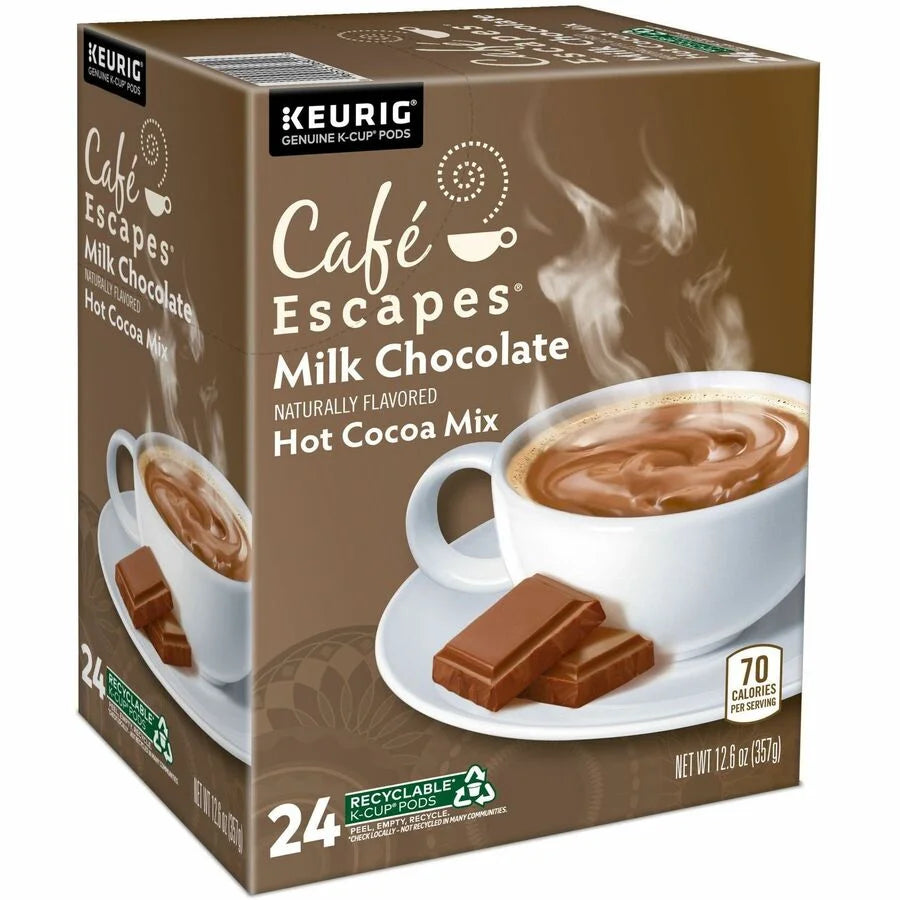 Caf√© Escapes® Milk Chocolate Hot Cocoa K-Cup Pods - 24 Count - Chocolate/Cocoa