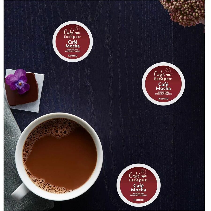 Café Escapes® K-Cup Pod Mocha Keurig Single-Serve Pods 24 Count - Compatible with Brewer - Coffee