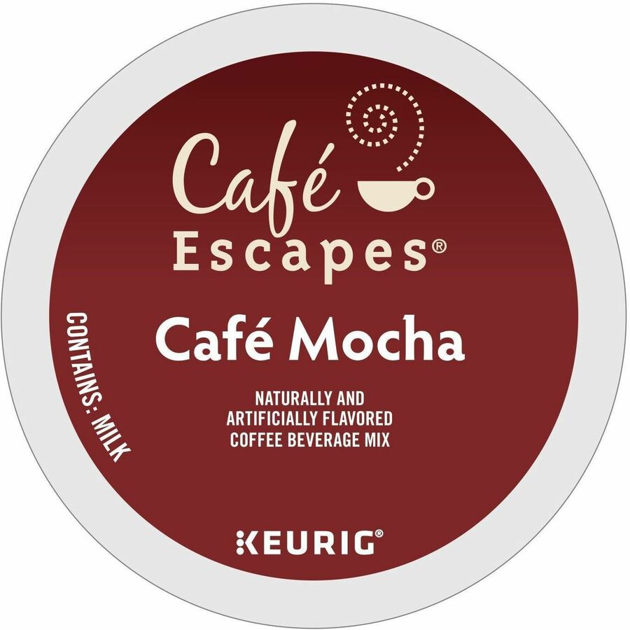 Café Escapes® K-Cup Pod Mocha Keurig Single-Serve Pods 24 Count - Compatible with Brewer - Coffee