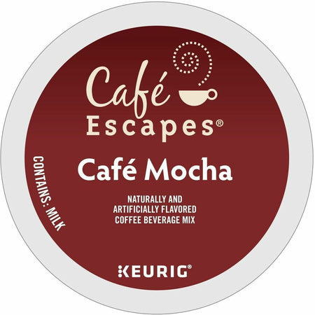 Café Escapes® K-Cup Pod Mocha Keurig Single-Serve Pods 24 Count - Compatible with Brewer - Coffee