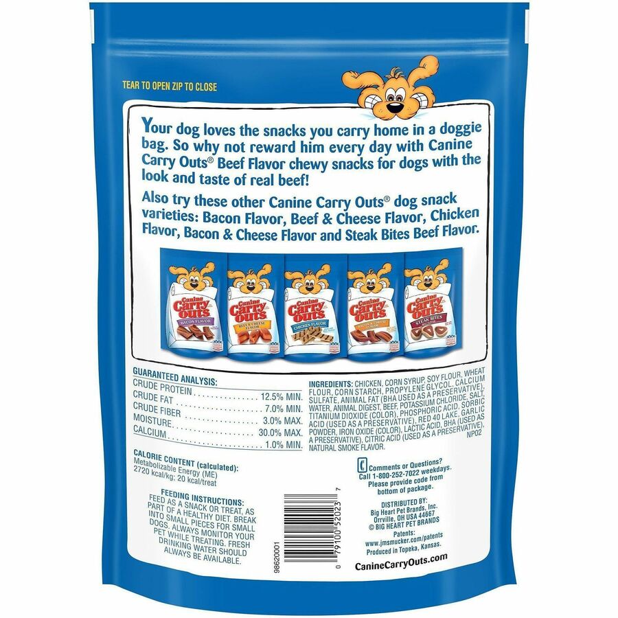 Canine Carryouts Beef Flavor Chewy Dog Treats - Rear