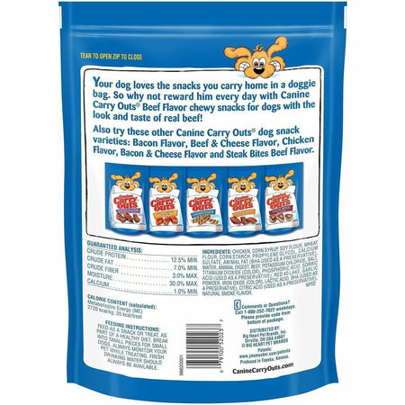Canine Carryouts Beef Flavor Chewy Dog Treats - Rear