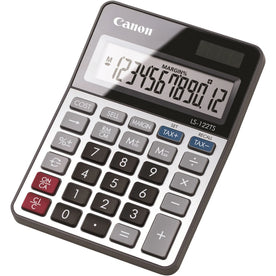 Canon LS-122TS Basic Calculator: Dual Power Angled Display - Calculators