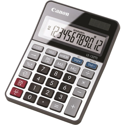 Canon LS-122TS Basic Calculator: Dual Power Angled Display - Calculators