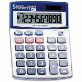 Canon LS100TS Desktop Calculator - 10-Digit LCD Battery/Solar Powered - Calculators