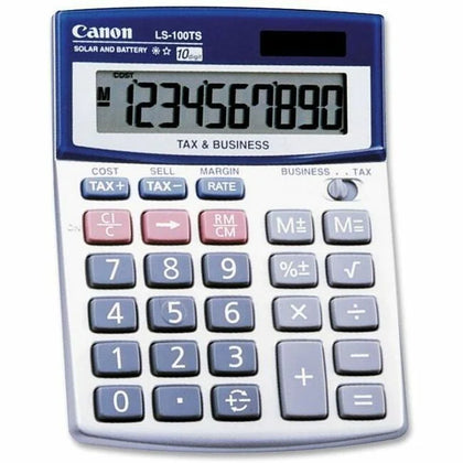 Canon LS100TS Desktop Calculator - 10-Digit LCD Battery/Solar Powered - Calculators