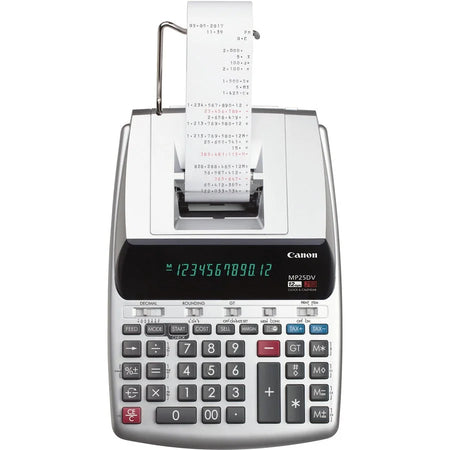 Canon MP25DV-3 Printing Calculator - Dual Color Print Clock Calendar - Durable Design - Calculators