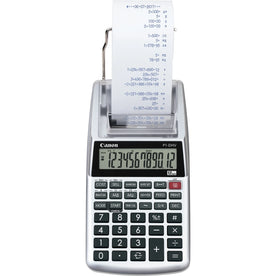 Canon P1DHV3 Compact Printing Calculator - Sign Change Memory Item Count - 12 Digits - 1.6’’ x 3.9’’ 7.7’’ - Silver