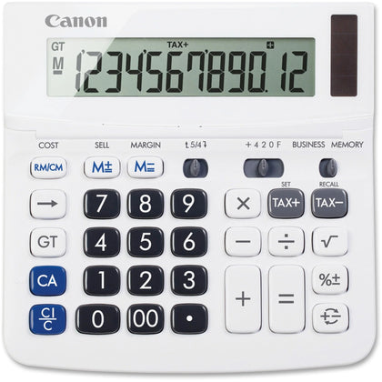Canon TX-220TS Handheld Calculator - Tilt Display Dual Power - White - Calculators