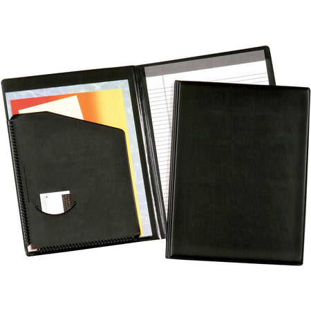 Cardinal®397 610 Letter Pad Folio: Black Vinyl Holder - 100 Sheets Capacity - Padfolios & Holders