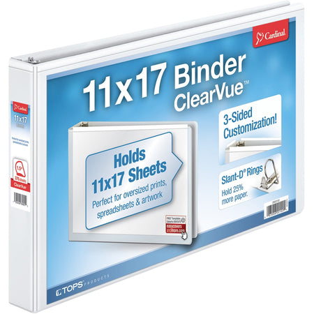 Cardinal® ClearVue Overlay Tabloid D-Ring Binder - 2000