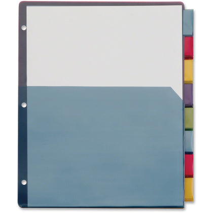 Cardinal® Extra-tough Poly Dividers: 8-Tab Multicolor Set - Fray Tear Scratch Resistant - Index Divider