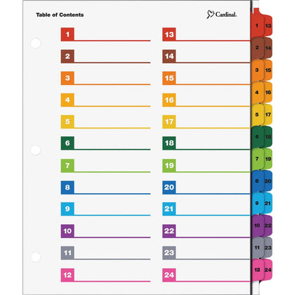 Cardinal® OneStep Printable Dividers: 24 Print-on Tabs Multicolor Letter Size - Index Divider
