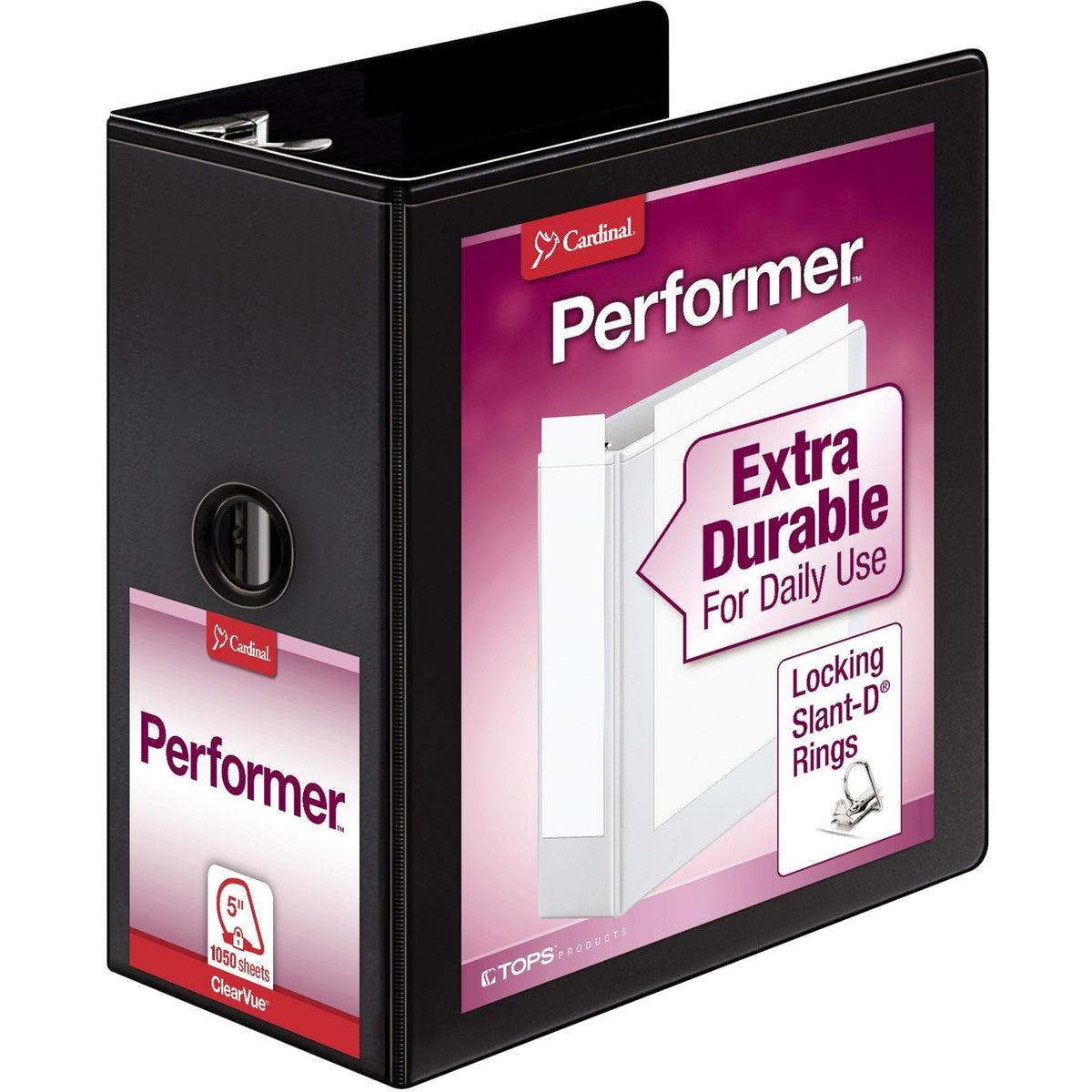 Cardinal® Performer ClearVue 5" Slant-D Binder - 2000