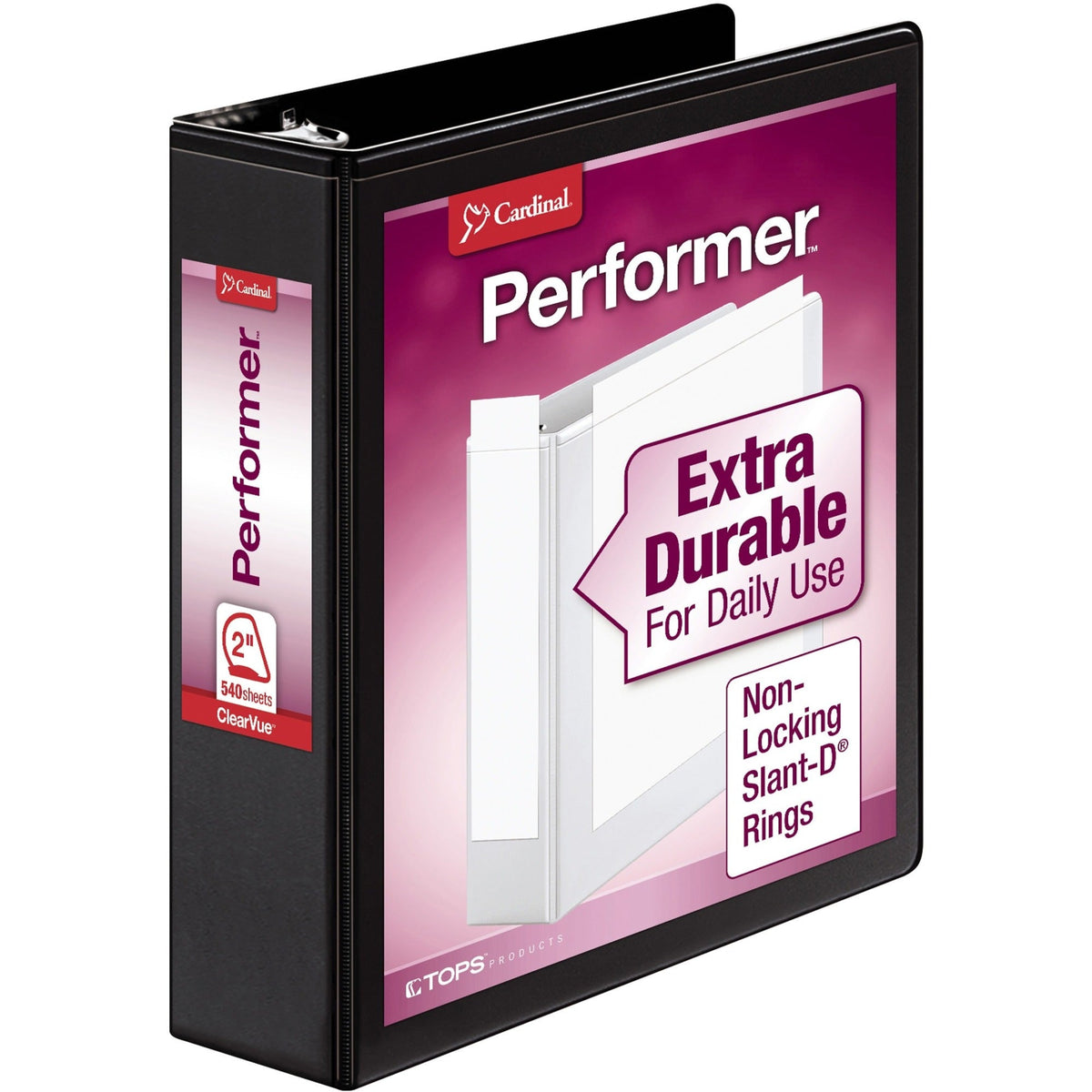 Cardinal® Performer ClearVue Slant-D Ring Binder - 2000