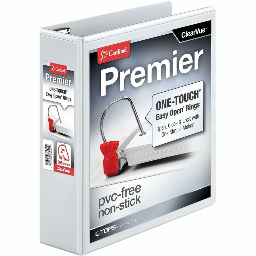 Cardinal® Premier ONE-TOUCH® Easy Open® Locking Slant-D® Rings Binder - Left