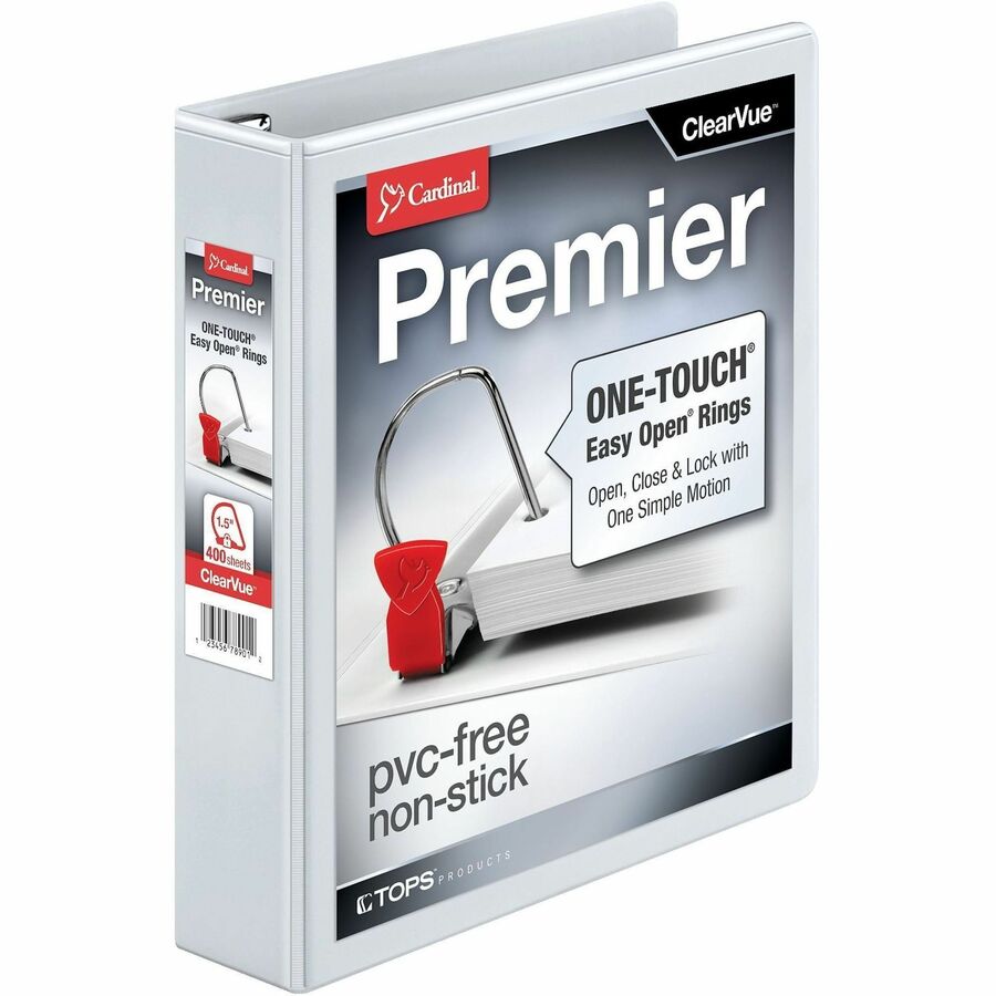 Cardinal® Premier ONE-TOUCH® Easy Open® Locking Slant-D® Rings Binder - Left