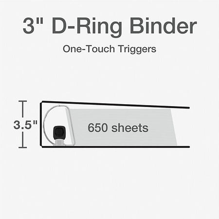 Cardinal® Premier ONE-TOUCH® Easy Open® Locking Slant-D® Rings Binder - Bottom