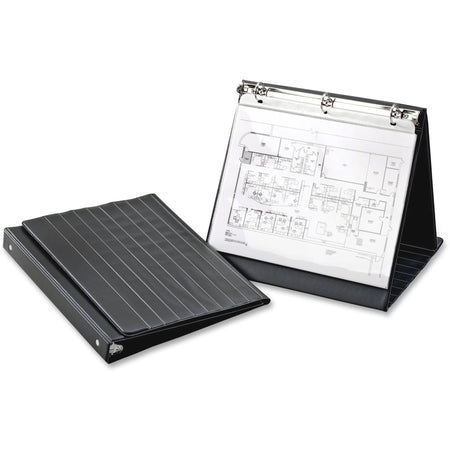 Cardinal® Presentation Easel Round Ring Binder - 1’’ Capacity - Letter Size - Vinyl - Black - View Binders
