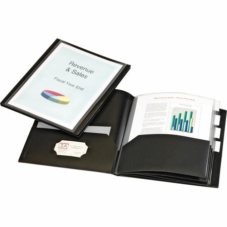 Cardinal® ReportPro Letter Pocket Folder: 200-Sheet Capacity Polypropylene Black - Report Covers