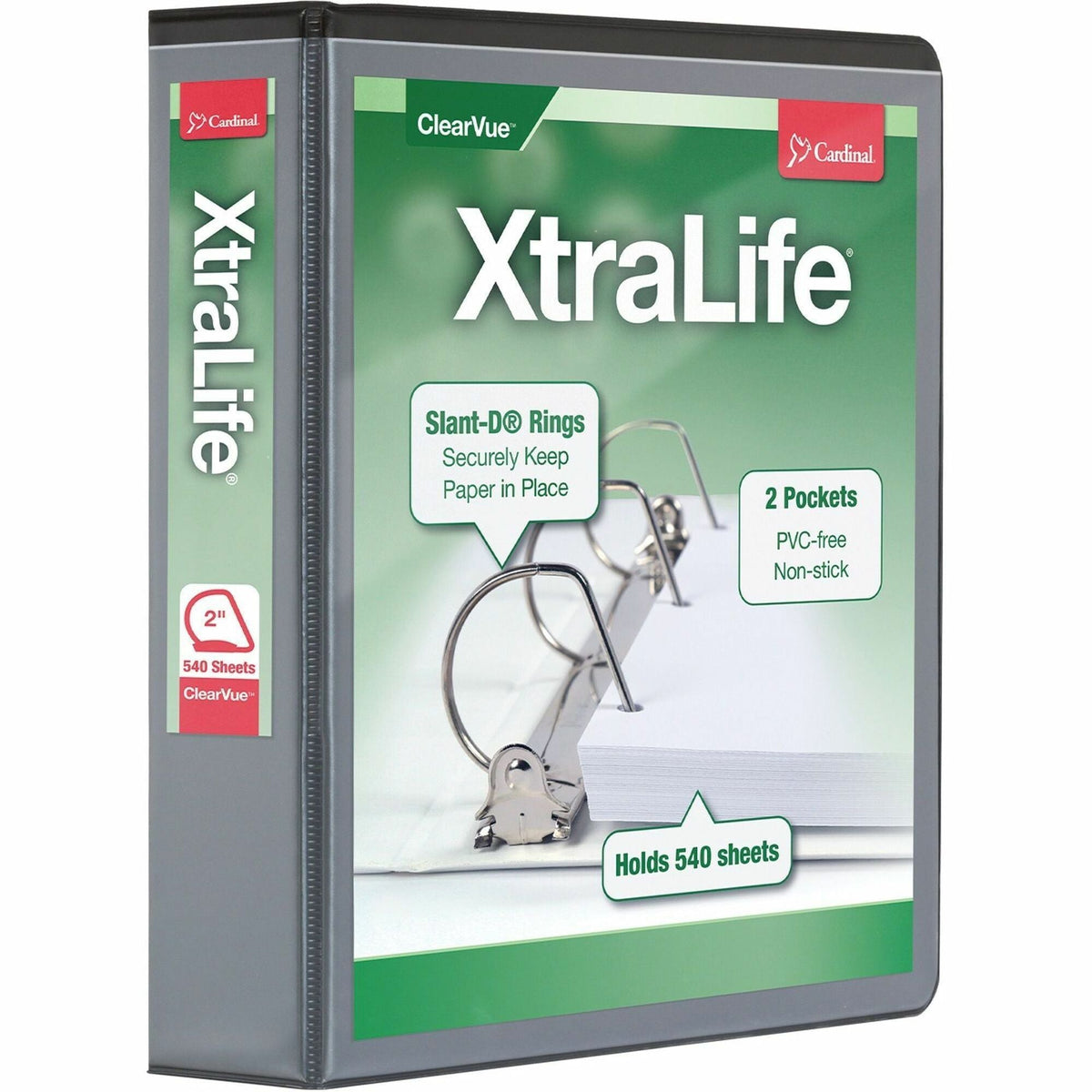 Cardinal® Xtralife ClearVue Locking Slant-D Binder - 2000