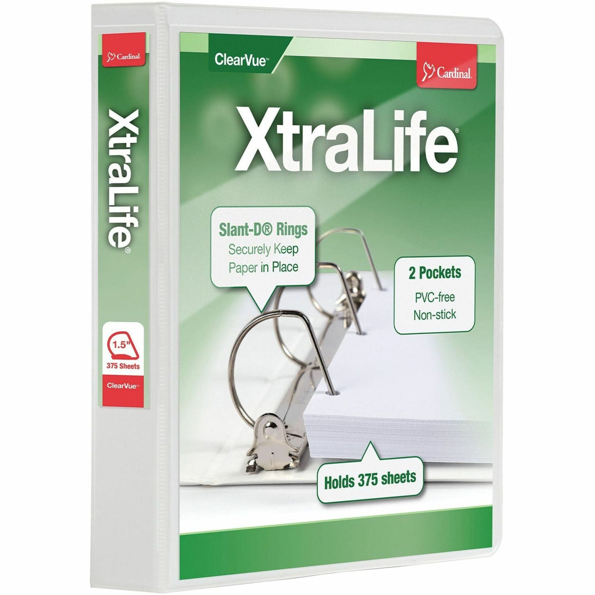 Cardinal® Xtralife ClearVue Locking Slant-D Binder - 2000
