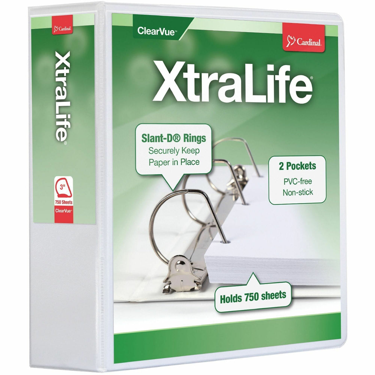 Cardinal® Xtralife ClearVue Locking Slant-D Binder - 2000
