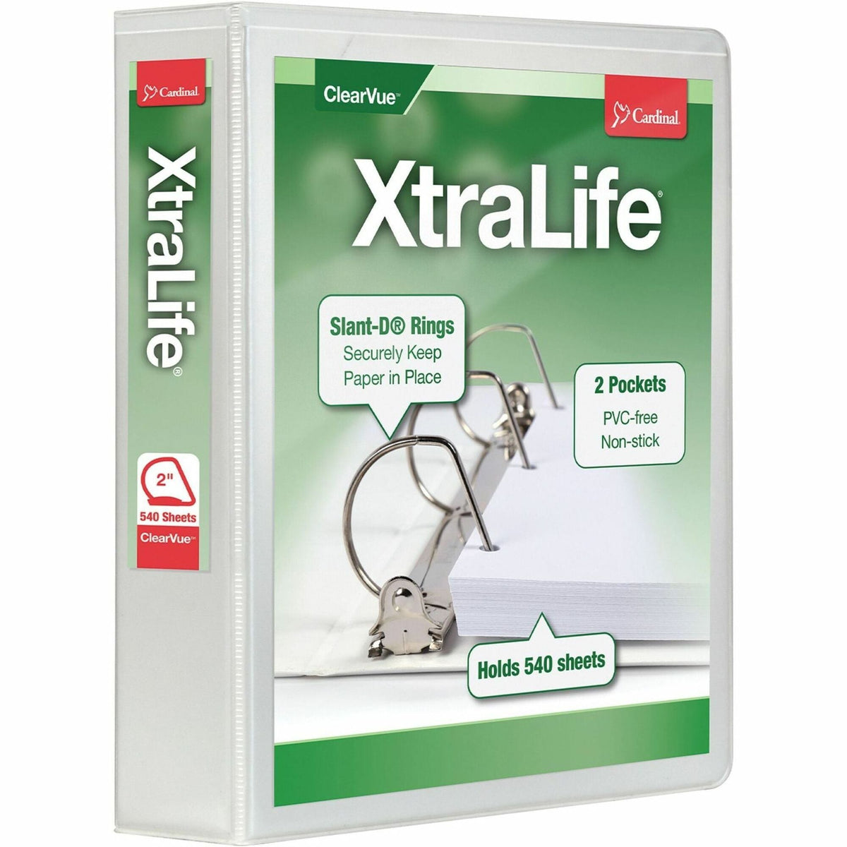 Cardinal® Xtralife ClearVue Locking Slant-D Binder - 2000