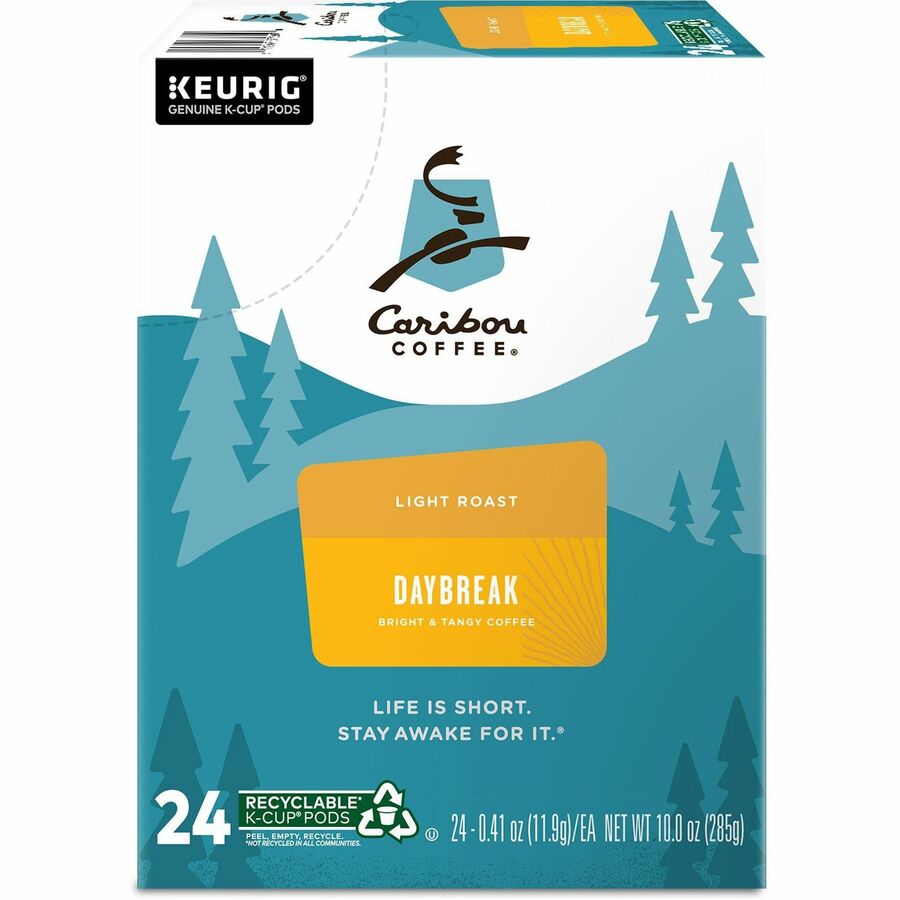 Caribou Coffee® K-Cup Daybreak Coffee - Compatible with Keurig Brewer - Regular - Light/Mild - 24 / Box