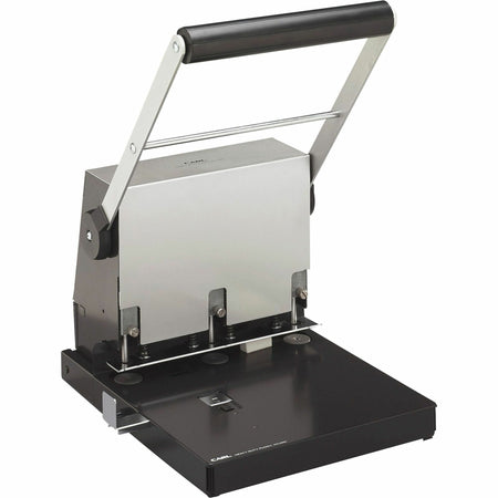 CARL Extra Heavy-duty 3-hole Power Punch - Punches 300 Sheets - Platinum - Paper