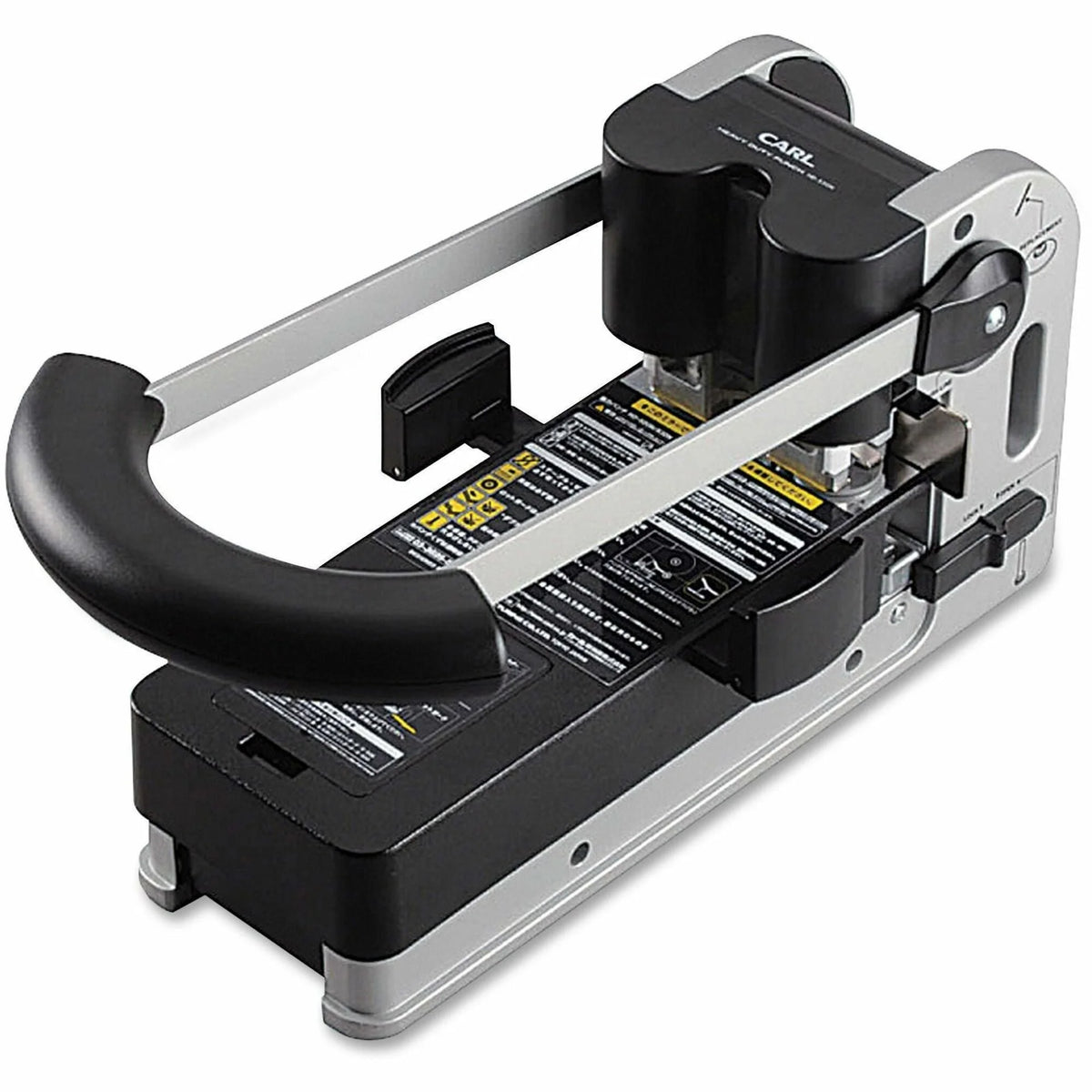 CARL Extra Heavy-duty Two-hole Punch - 300 Sheets - 1/4’’ Round - Silver - Paper Punches