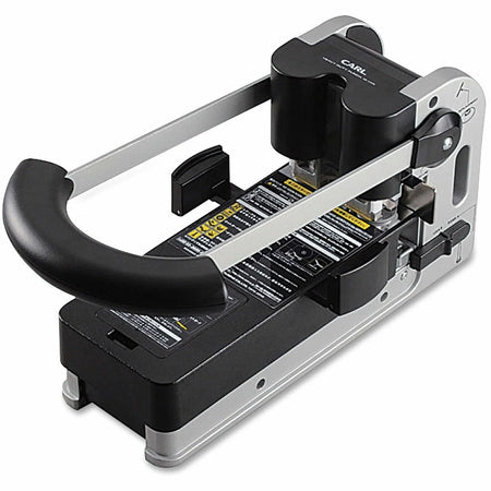 CARL Extra Heavy-duty Two-hole Punch - 300 Sheets - 1/4’’ Round - Silver - Paper Punches