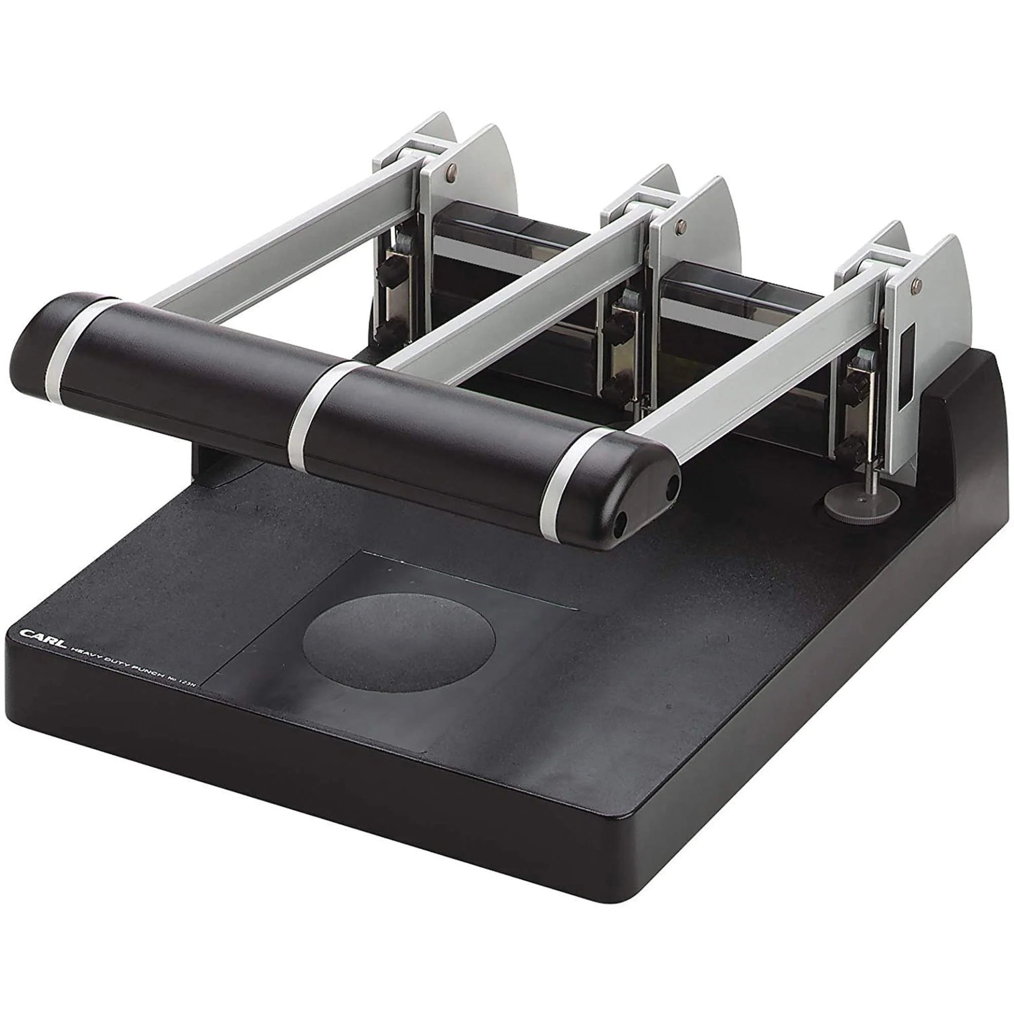 CARL Heavy Duty 3-Hole Punch - Punches 150 Sheets - Silver/Blue - Paper