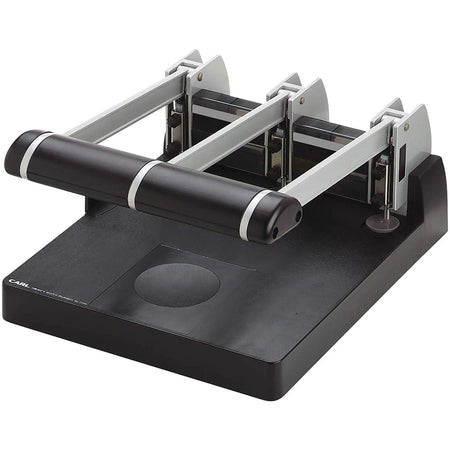 CARL Heavy Duty 3-Hole Punch - Punches 150 Sheets - Silver/Blue - Paper