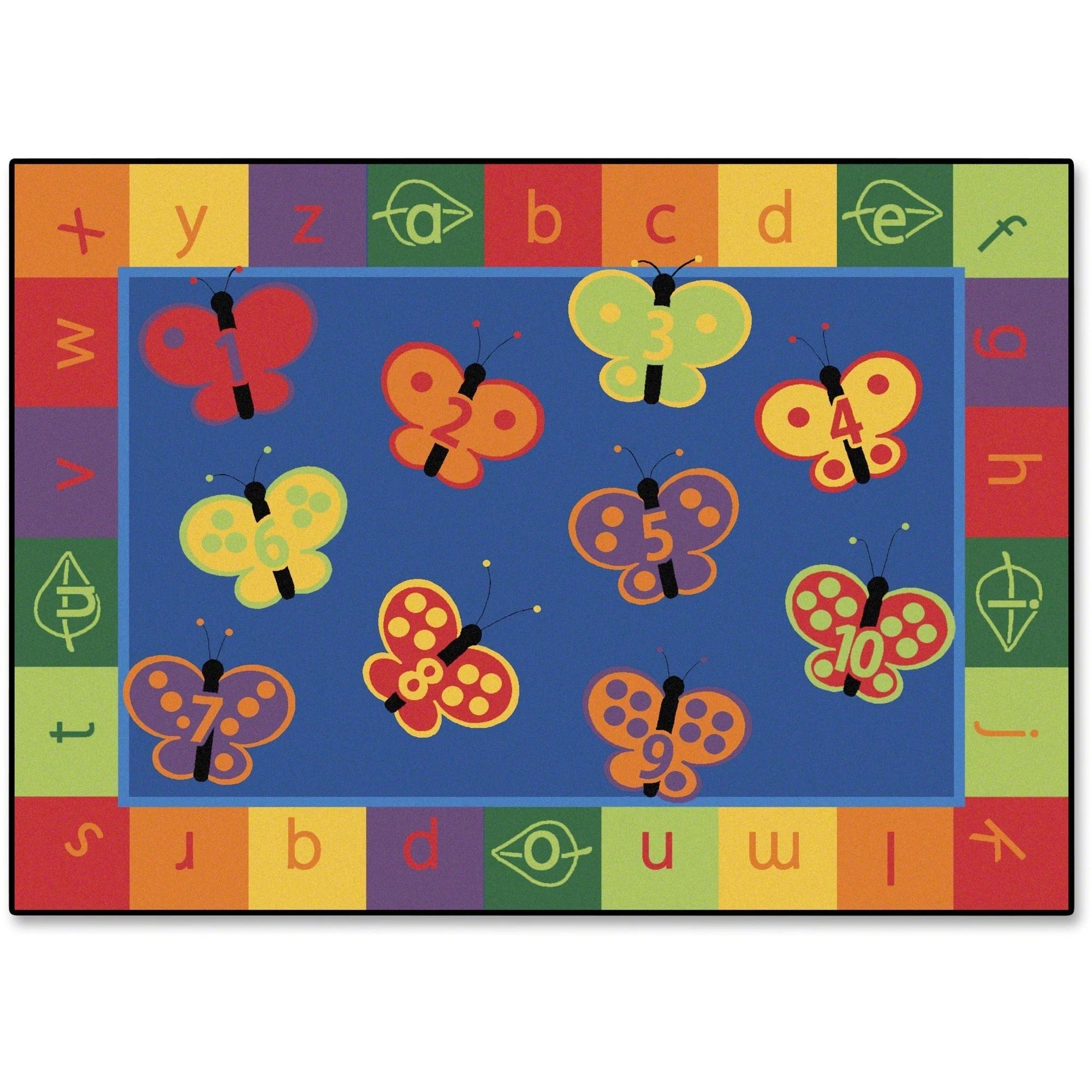 Carpets for Kids® KIDSoft™ Butterfly Fun Rectangle Rug - Educational 123 ABC Design - Rugs & Mats