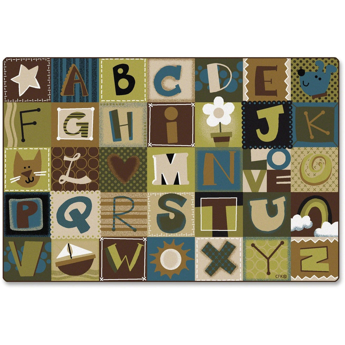 Carpets for Kids® KIDSoft™ Toddler Alpha Blocks Nature Rug - Educational Alphabet - Rugs & Mats