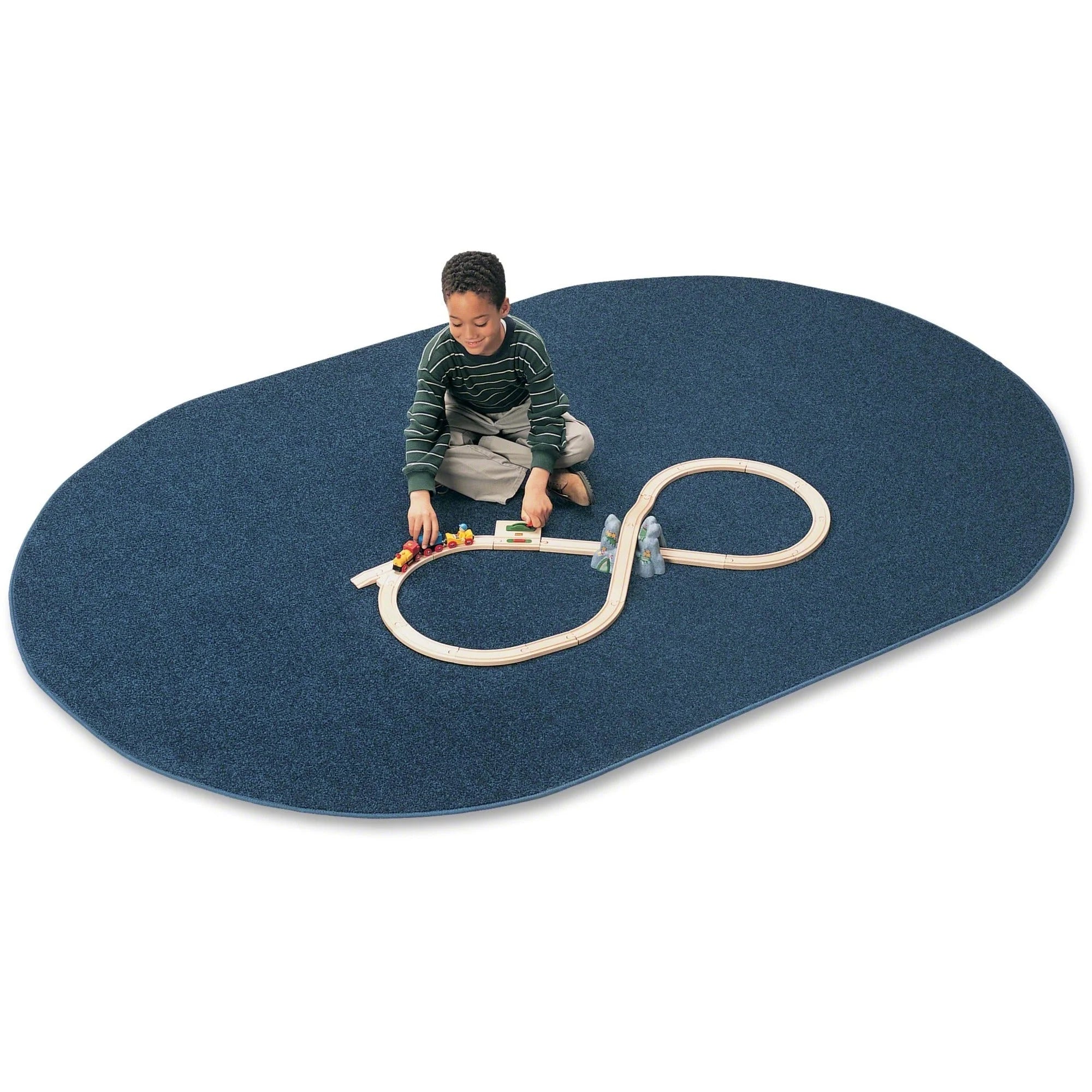 Carpets for Kids® Navy Oval Mt. St. Helens Carpet Rug - Rugs & Mats